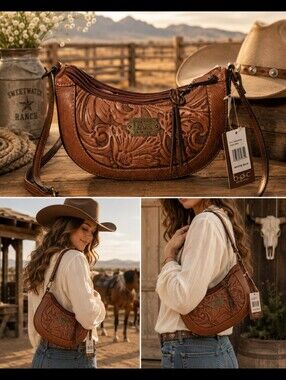 b.o.c Brown Embossed Women's Bag
